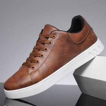 Fashionable leather sneakers for men