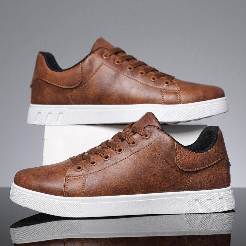 Fashionable leather sneakers for men