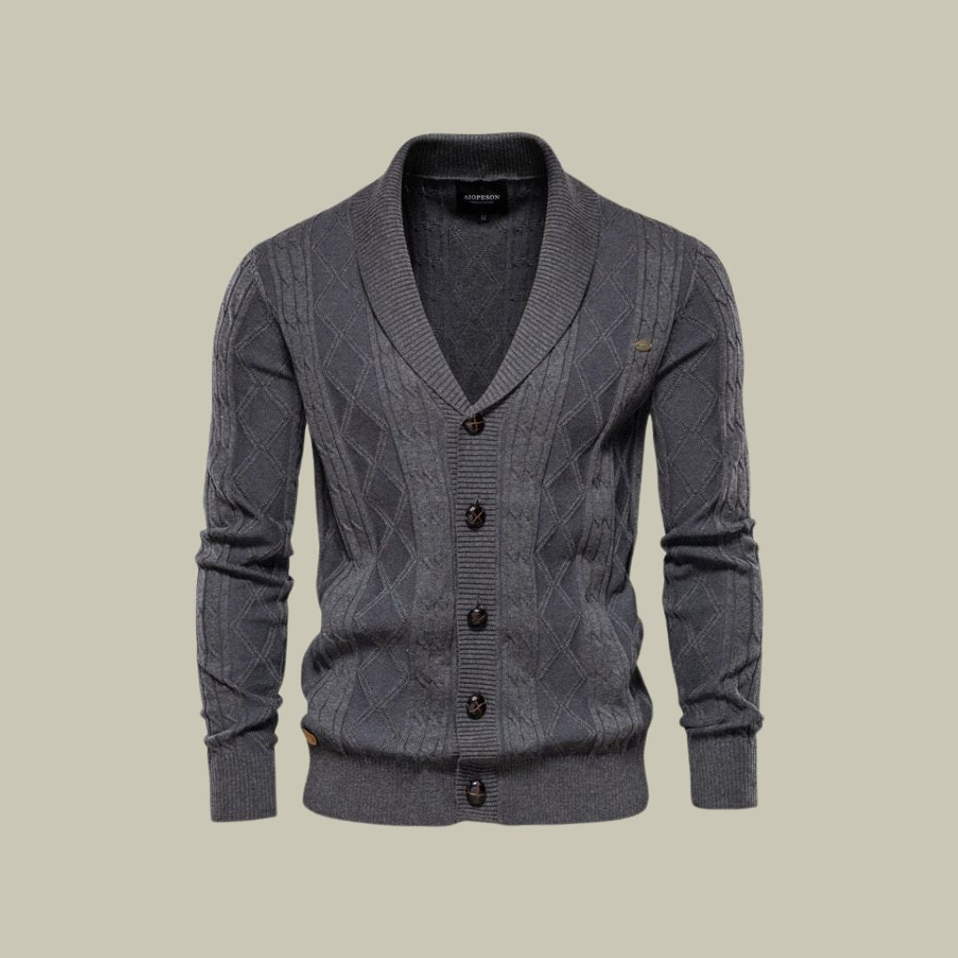 Tailored fit knitted cardigan for men