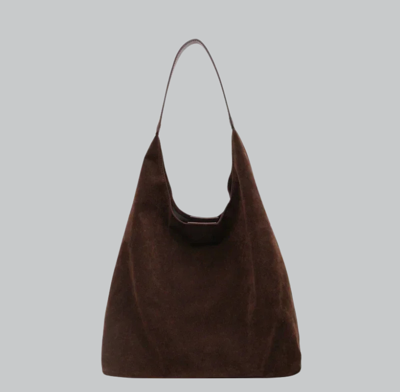 Vintage suede shoulder bag for women