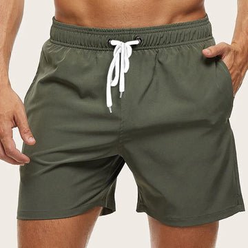 Men’s Swim Trunks – Quick-Dry Fabric – Regular Fit – Elastic Waist – Mid-Length