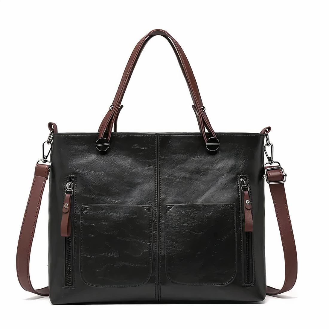 Leather vintage style shoulder bag for women