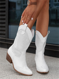 Breathable Western Cowboy Boots: Lightweight all-season fashion boots with intricate stitching and classic Western design.