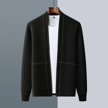 Men’s Cardigan – Wool – Relaxed Fit – Button Front – Soft Textured Casual Layer