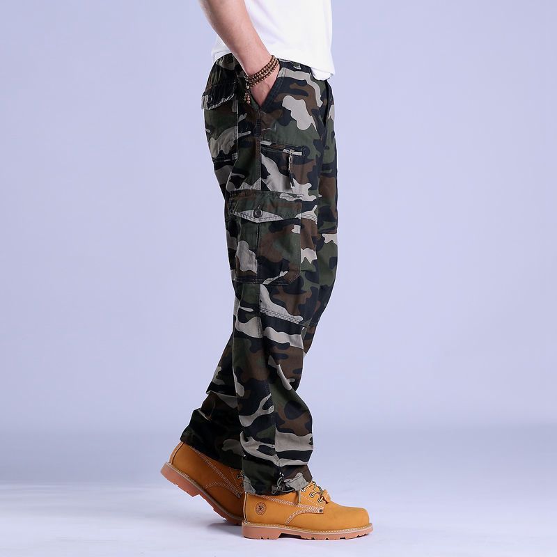 Men’s Cargo Pants – Relaxed Fit – Cotton Blend – Straight Leg – Multi-Pocket Rugged Style