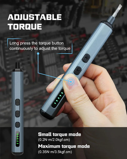 Minimalist Pen-Style LED Electric Precision Screwdriver Set