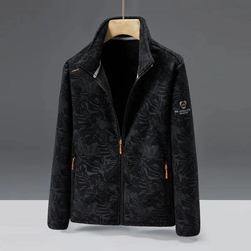 Men’s Fleece Jacket – Standard Fit – High Collar – Zip Pockets – Soft Warm Texture