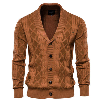 Classic button-up shawl cardigan sweaters for men