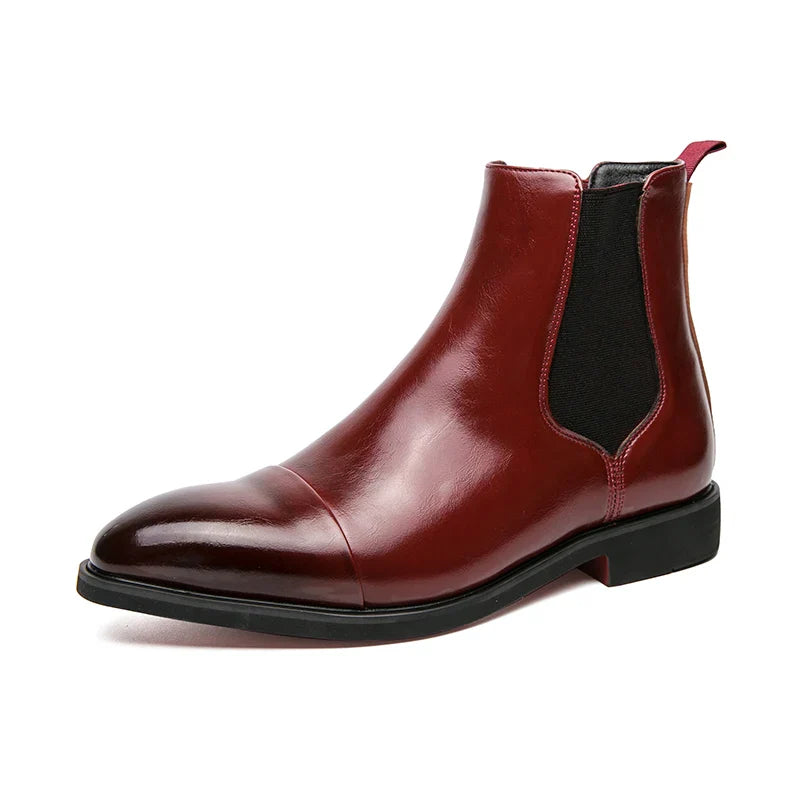 High cut classic leather chelsea boots