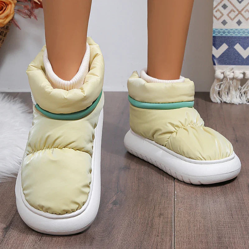 High shaft lined winter slippers for women