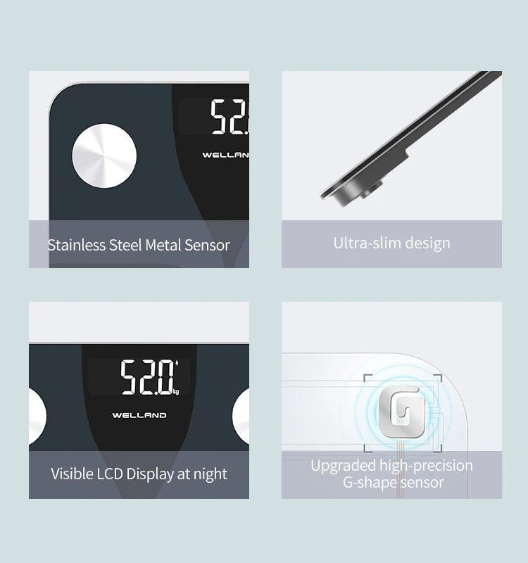 Tempered Glass Four-Sensor Body Composition Scale