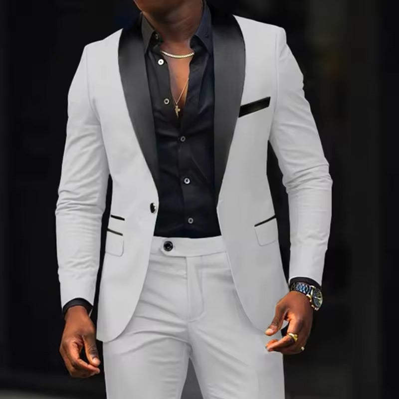 Slim Fit Men's Suit Jacket and Pants Set