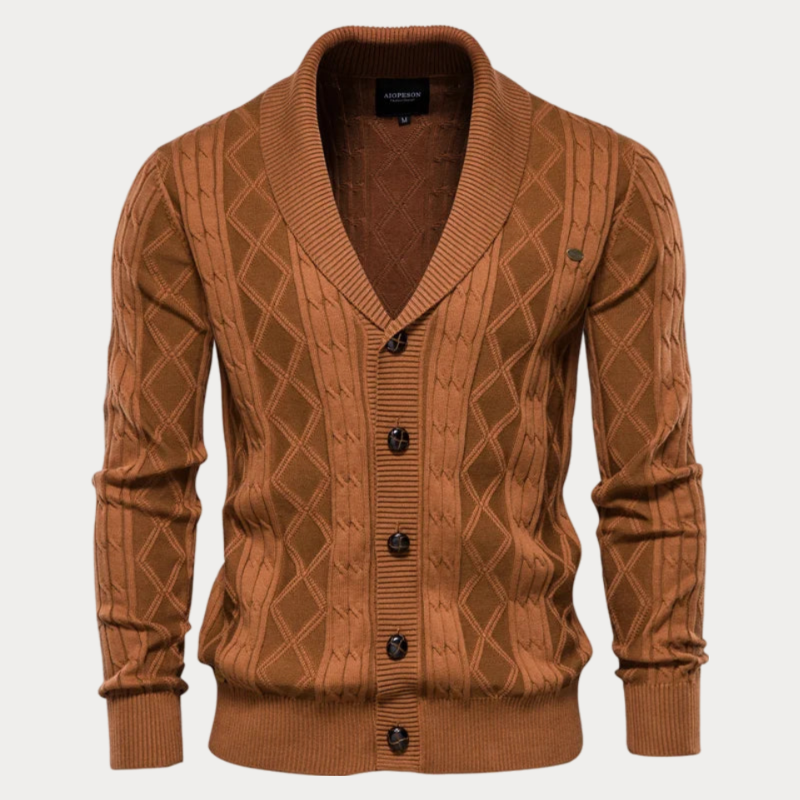 Heritage knit cardigan for men