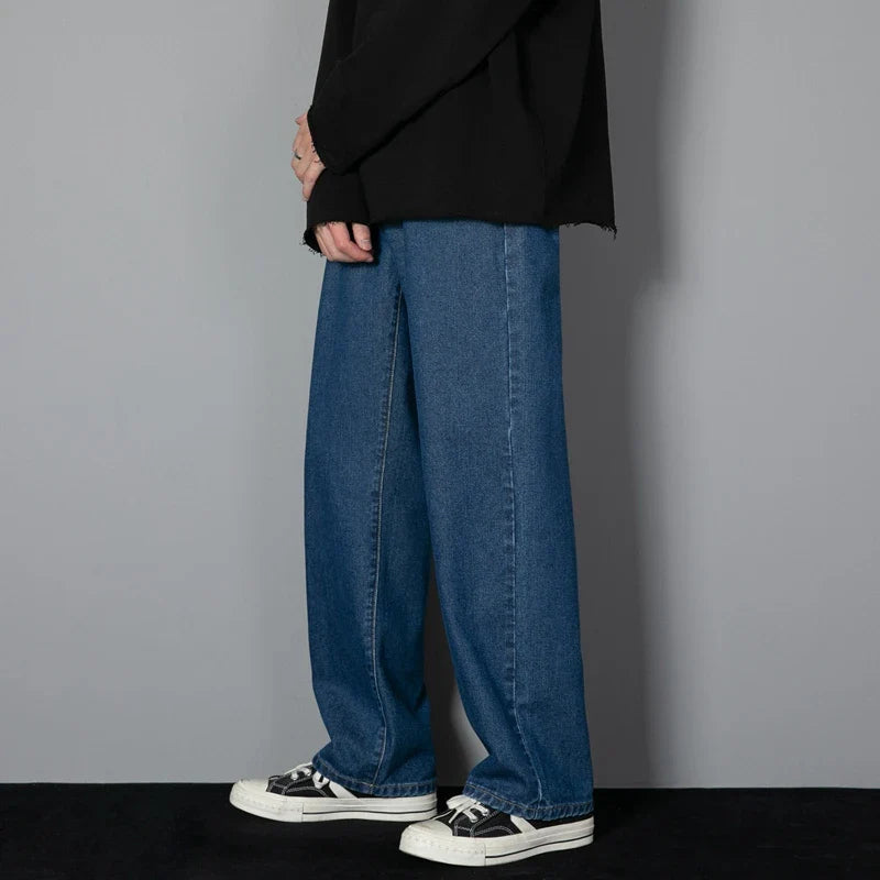 Straight denim wide-leg classical Jeans for men