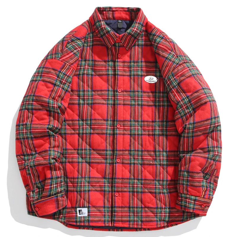 Vintage quilted plaid Jacket for men