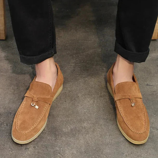 Men’s Suede Loafers – Slip-On Design – Rubber Sole – Minimalist Smart-Casual