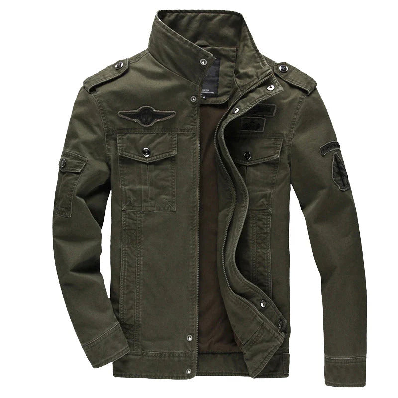 Men’s Jacket – Structured Fit – Windproof Water-Resistant – Utility Pockets – Stand Collar