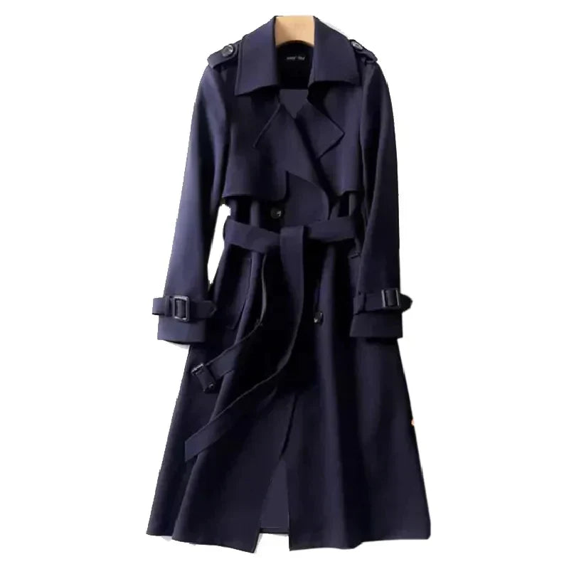 Juliette - Women's Double-Breasted Long Trench Coat for Spring