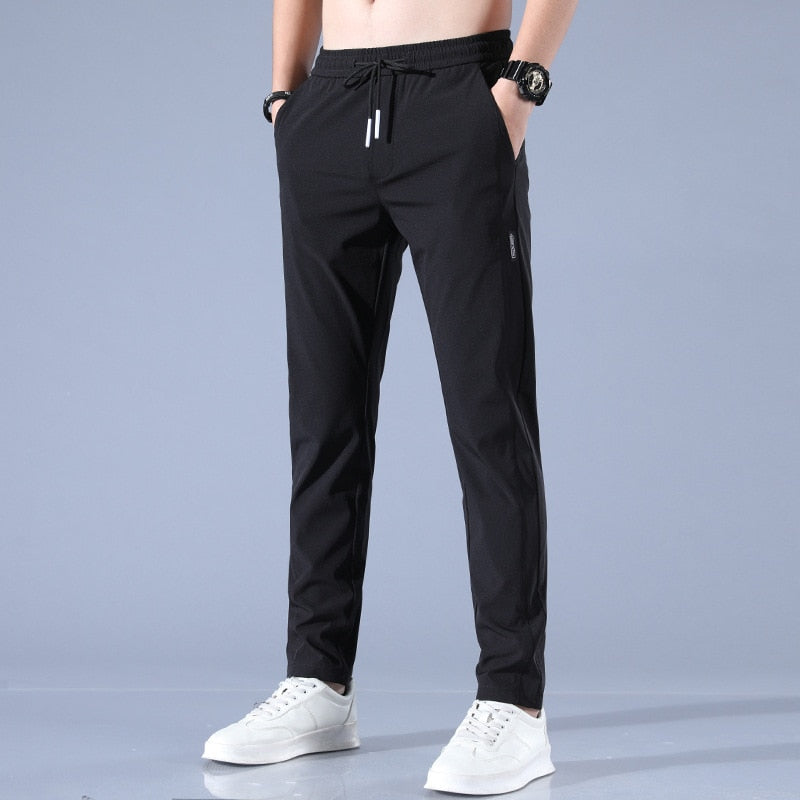 Men’s Jogger Trousers – Slim Tapered Fit – Lightweight Breathable – Elastic Waist