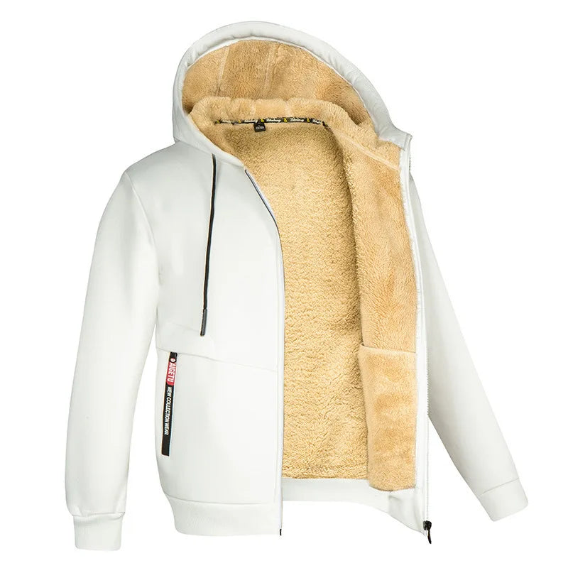 Sherpa lined full zip hoodie for men