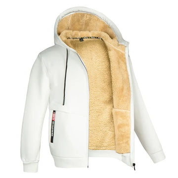 Sherpa lined full zip hoodie for men