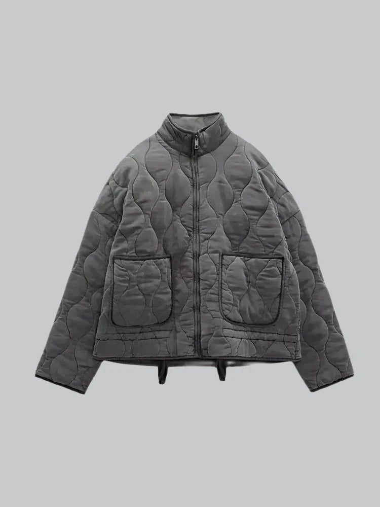 Vintage diamond-quilted jacket for women