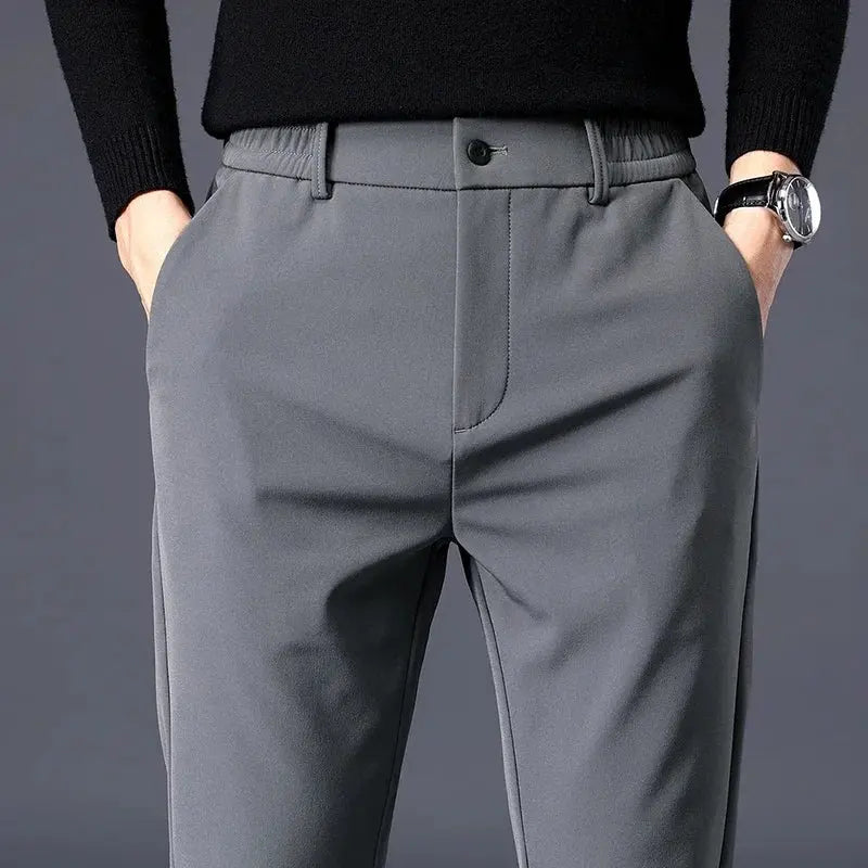 Stretch slim-fit trousers for men