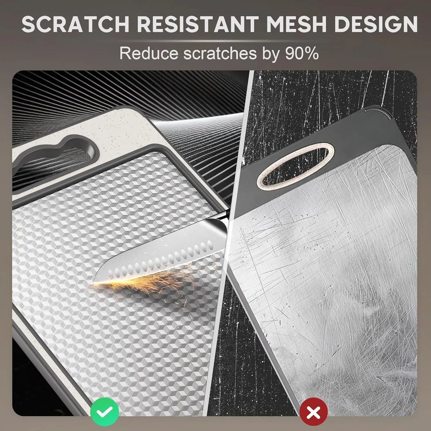 Textured Stainless Steel Reversible Cutting Board