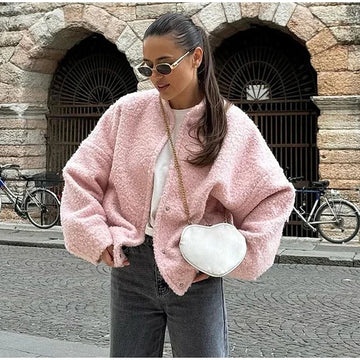 Cozy faux fur jacket for women