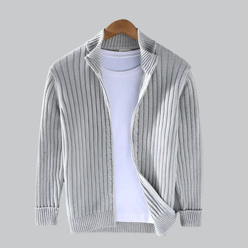 Stylish stand collar cardigan for men