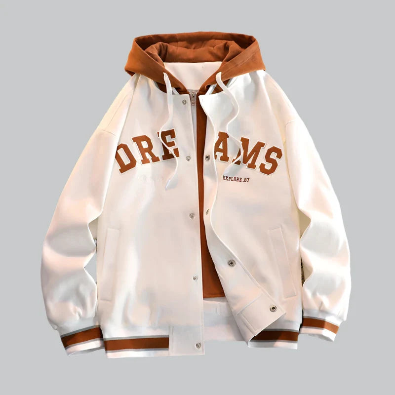 Varsity baseball uniform hoodie jacket for men