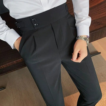 Autumn British style slim fit trousers for men