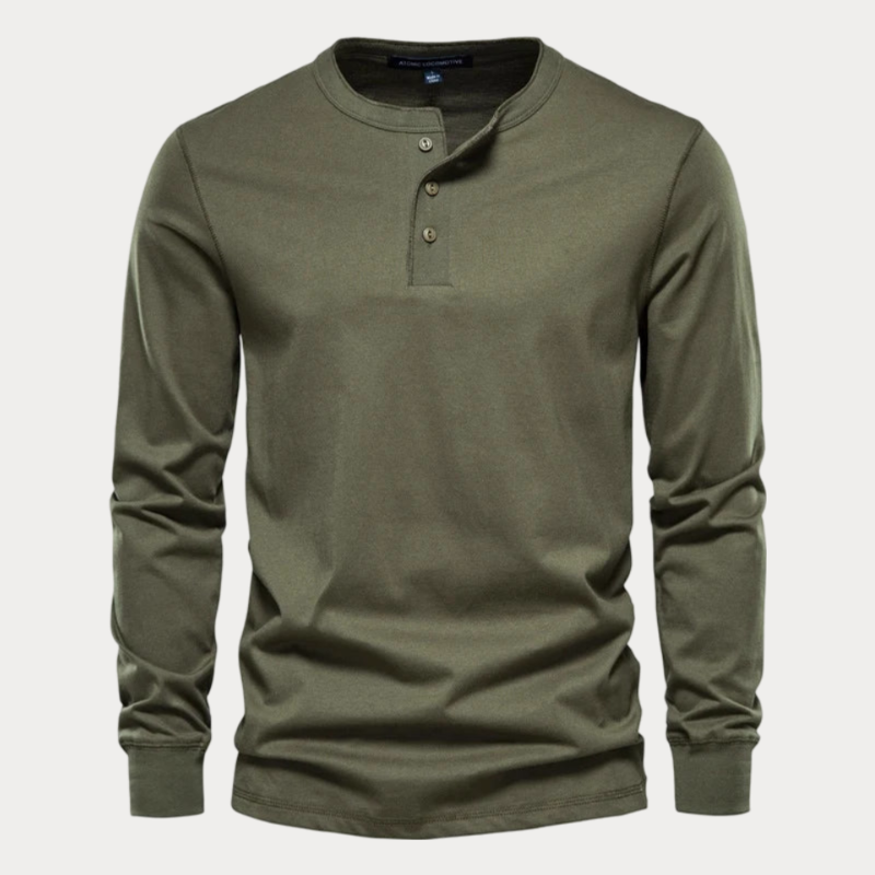 Long sleeve henley shirt for men