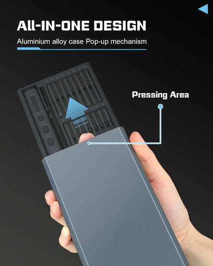 Minimalist Pen-Style LED Electric Precision Screwdriver Set
