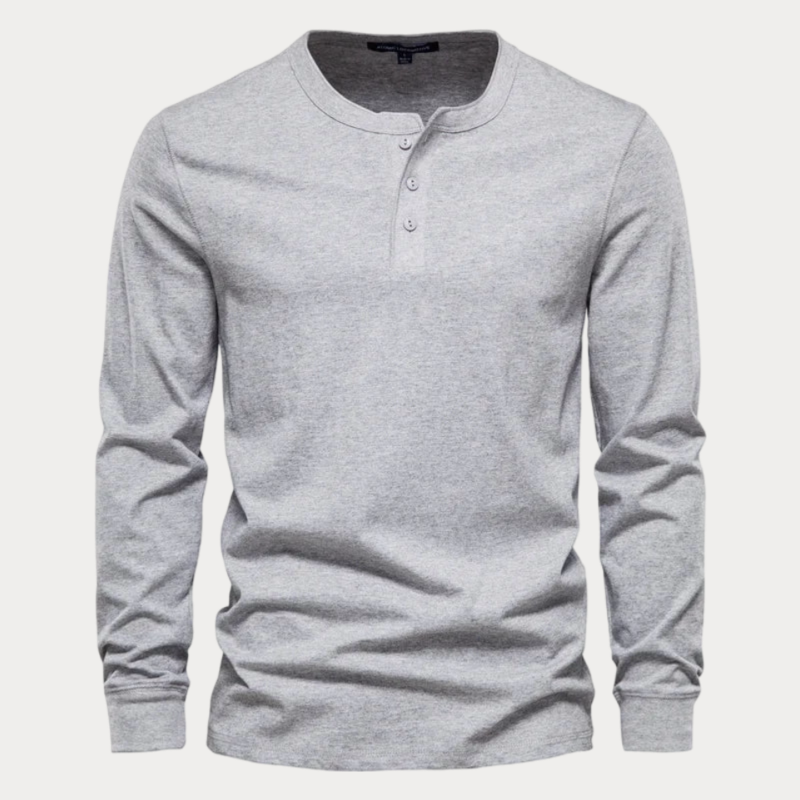 Long sleeve henley shirt for men