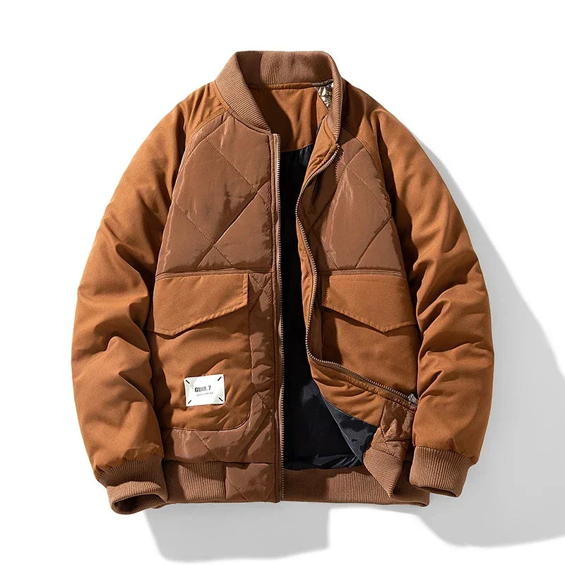 Classic cotton-padded bomber jacket for men