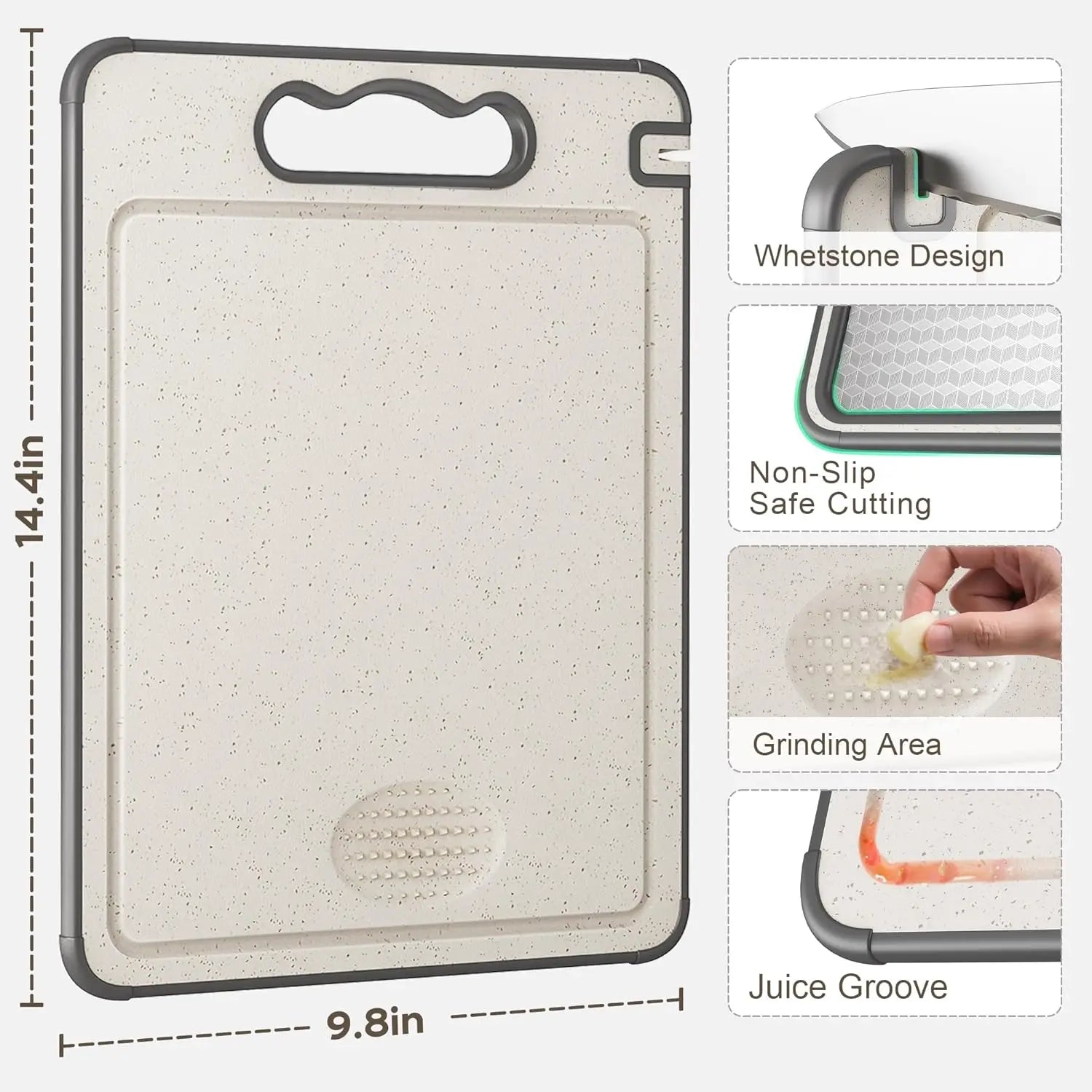 Textured Stainless Steel Reversible Cutting Board