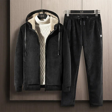 Men’s Hooded Tracksuit – Relaxed Fit – Fleece Lined – Matching Set – Casual Wear