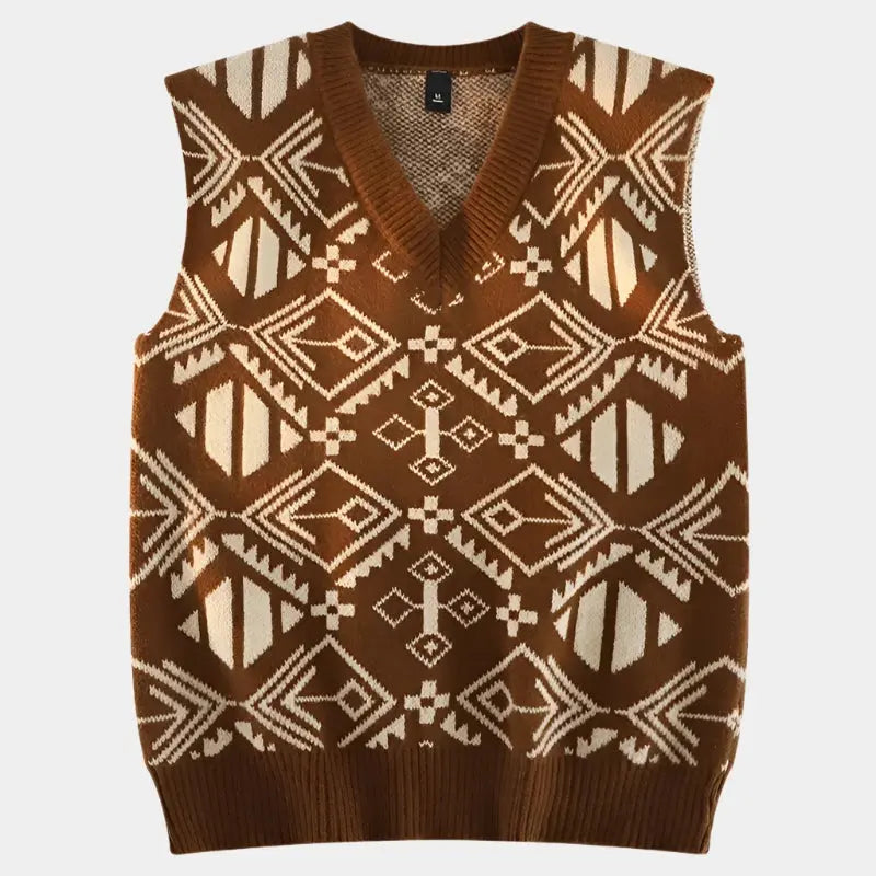 Academic retro style knit vest for men