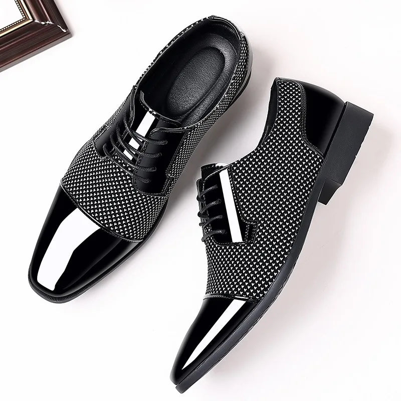 Men's Oxford Dress Shoes - Elegant Leather Design - Cushioned Insoles - Formal Wear