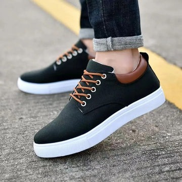 Men’s Casual Sneakers – Low-Top Lightweight – Lace-Up Durable Fabric – Rubber Sole