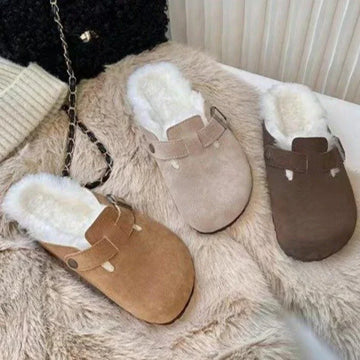 Luna | Suede Slipper Clogs with Adjustable Buckle Strap