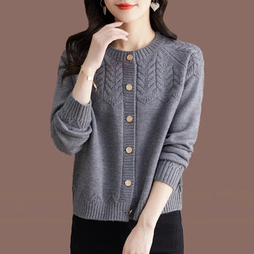 Women’s Cardigan Sweater – Wool Blend – Relaxed Fit – Button Front – Vintage Knit
