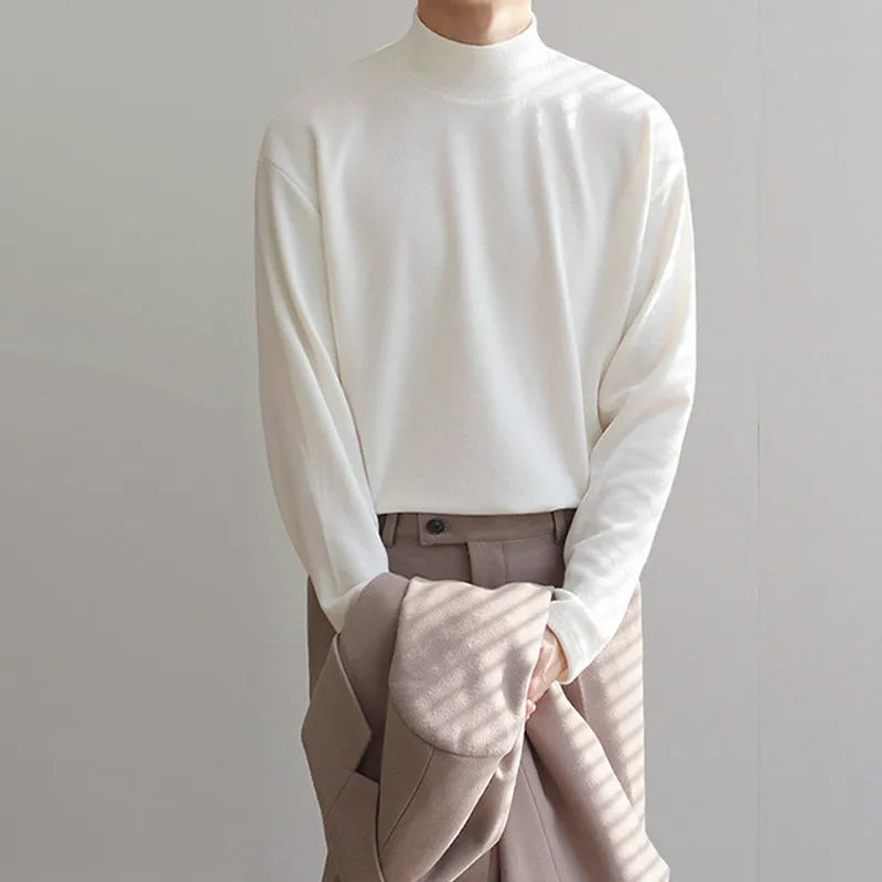 Turtleneck basic pull-over sweater for men