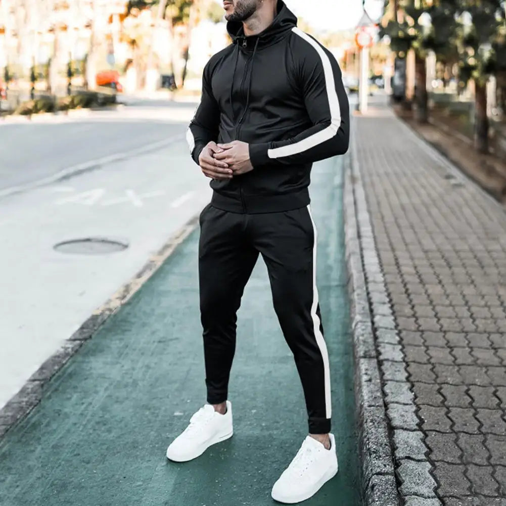 Bold side stripes tracksuit for men