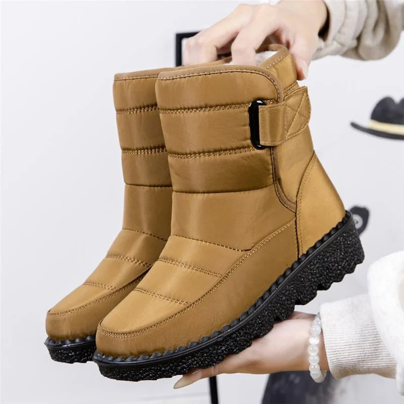 Waterproof fur lining winter boots for women