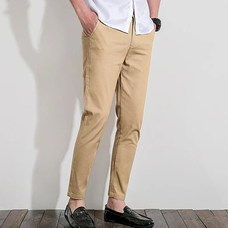 Men’s Chino Pants – Slim Fit – 100% Cotton – Tailored Style – Full Length