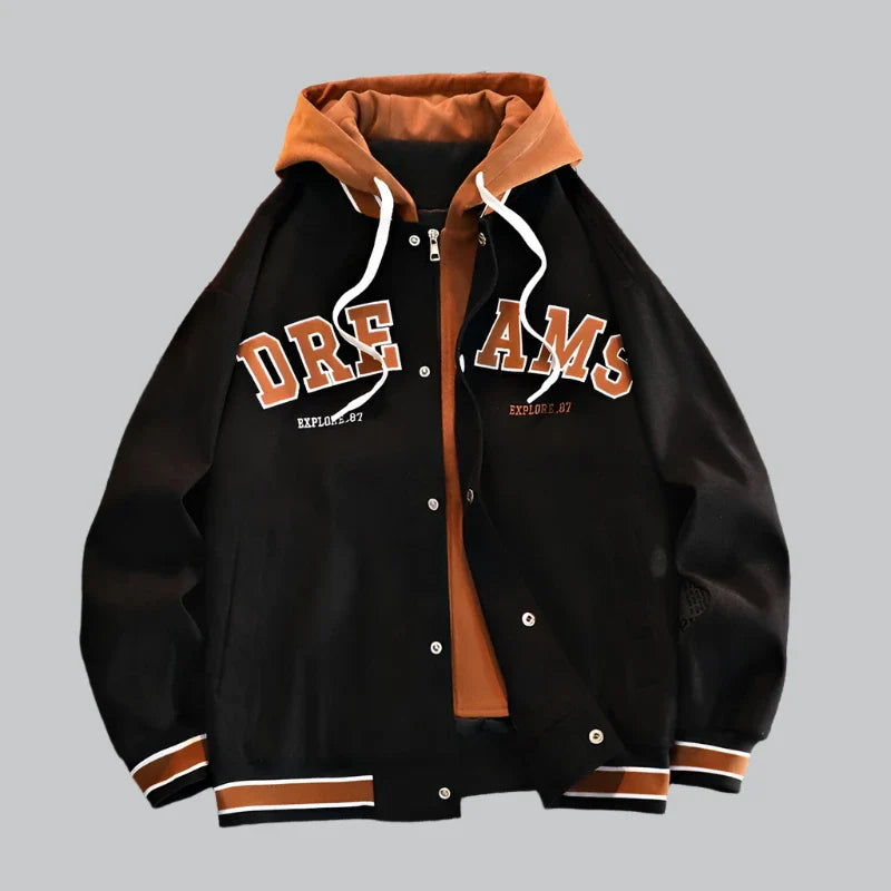 Varsity baseball uniform hoodie jacket for men