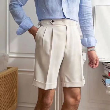 Men’s Tailored Short – Pleated Front – Cuffed Hem – Smart Fit