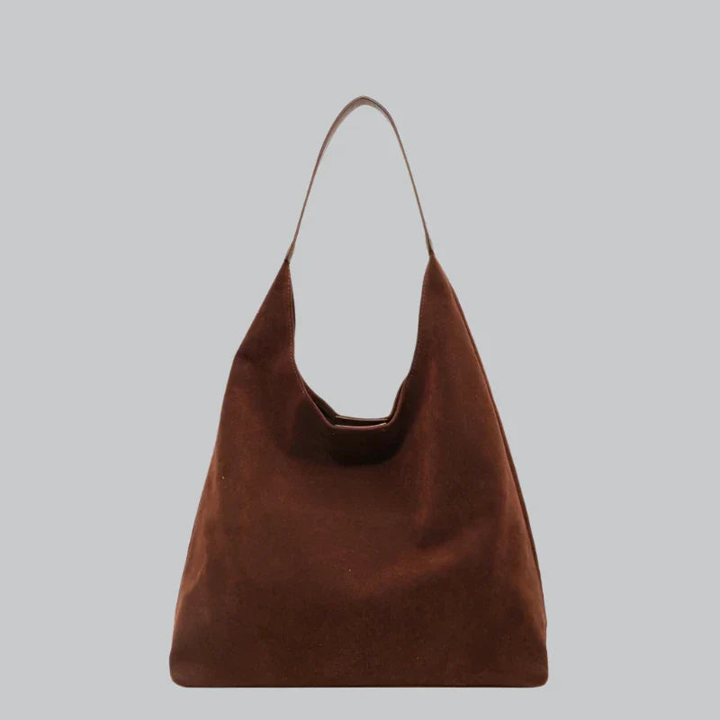 Vintage suede shoulder bag for women